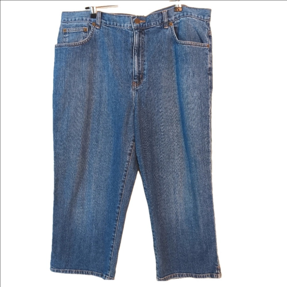 Lauren Ralph Lauren Capri Jeans Women Size 16 Blue Medium Wash Stretch Cropped